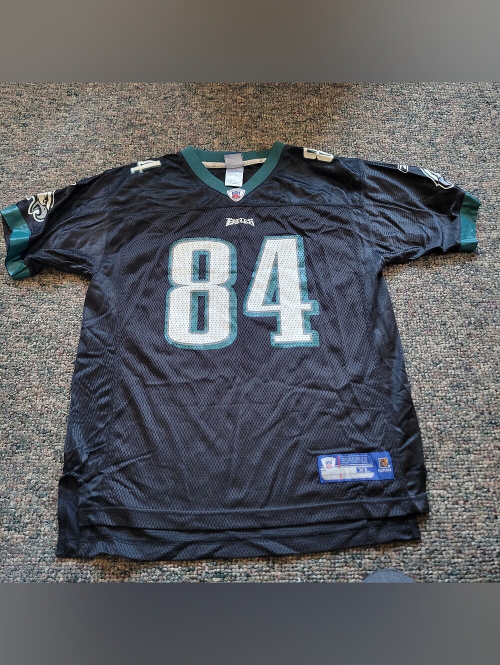 Reebok Black & Teal Philadelphia Eagles #84 Mesh Jersey